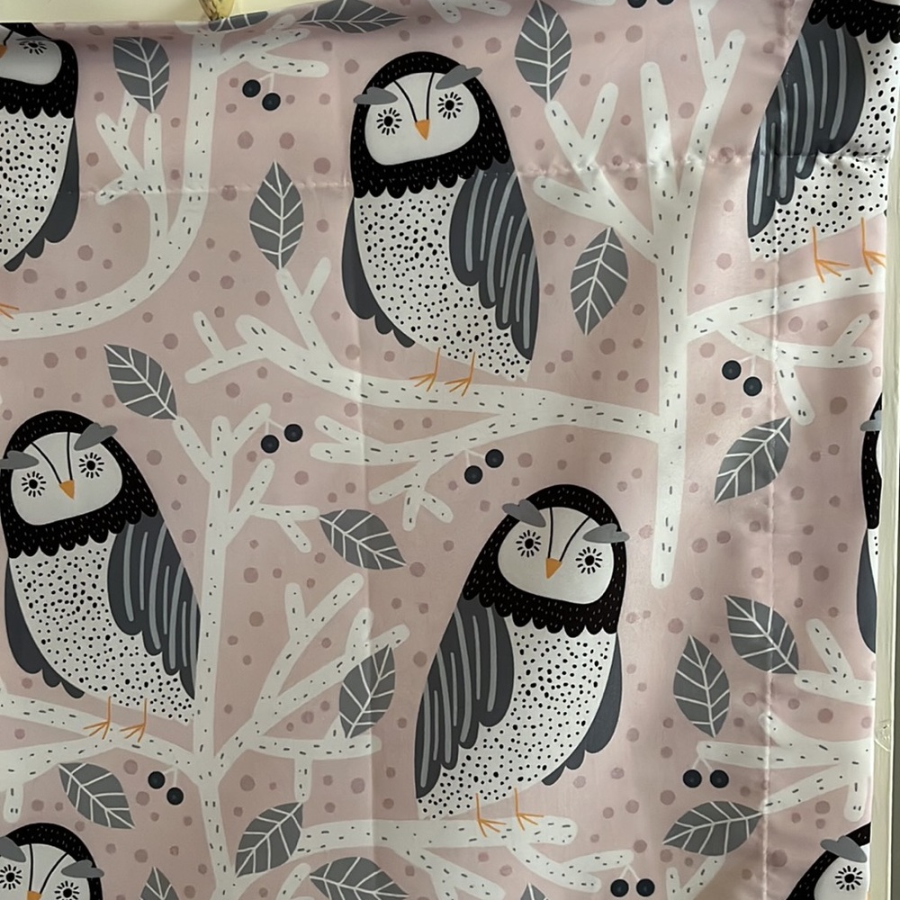 Owl room darkening rod pocket curtain panels set of 2. Never used from Wayfair. - Picture 2 of 4